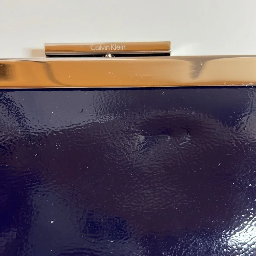 Calvin Klein vintage patent leather clutch with shoulder strap